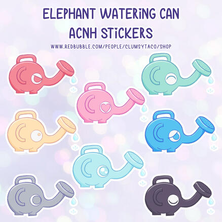 Elephant Watering Can Stickers